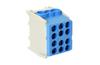 Main Terminal Block Al/Cu HLAK 25-1/4 M2, 2x 25/16mm²/ 4x 16/10mm², 130/100A 1000VAC/DC, 2.5/2Nm, TS35, blue