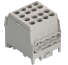 Main Terminal Block Al/Cu HLAK 25-1/6 M2, 2x 25/16mm²/ 6x 16/10mm², 130/100A 1000VAC/DC, 2.5/2Nm, TS35, grey