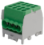 Main Terminal Block Al/Cu HLAK 25-1/6 M2, 2x 25/16mm²/ 6x 16/10mm², 130/100A 1000VAC/DC, 2.5/2Nm, TS35, green