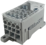 Distribution Block Al/Cu PVB 400-3/8, 185/185mm²/ 3x 35mm², 8x 16mm², 400A 1000VAC/DC, incl. markers, TS35, mounting plate, grey