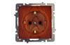 Socket Touran, mech.| 2P+E Schuko shuttered, 16A 250VAC, flush mount, cherry