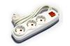 Multi-Outlet Extension Quattro, 3x 2P+E Schuko 3600W 16A 250VAC, switch, 3m cable 3x 1.5mm², white