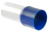 Wire-End Ferrule w. Collar Ce 1200027 w, H120x27mm, 25pcs/pck, blue