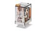 Relay 55.32, 2CO (2PDT) 10/20A 250/400VAC, cv 60VAC, lockable test button ^flag indicator, PCB mount ^TS35 sockets (94.P4/02/04/54/72/74/82/84.2/92.3/94.3)