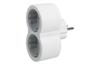 Multi-Socket Plug, 2x front outlets schuko 2P+E 16A 230V, 3680W, white-grey