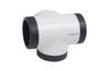 Multi-Socket Plug, T-shaped 3x outlets schuko 2P+E 16A 230V, 3680W, rotative, white-black