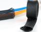 Braided Sleeving PG40, ø40..60mm, polyester PET HB, -50..150°C, HF, highly flexible, 50m/pck, black