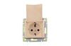 Socket Valena, mech.| 2P+E Schuko w. flap, 10/16A 250VAC, 2.5mm² screw clamp, beige