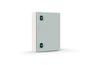 Mild Steel Wall-Mount Enclosure E COR, 300Wx300Hx150D, plain door, mounting plate, 1x gland plate 210x55, 1x lock w. ø3mm double bar key, C3M| epoxy resin layer, IP66 IK10, Nema4, grey