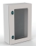 Enclosure E COR, 400Wx300Hx200D, door w. tempered glass window, mounting plate, 1x gland plate 310x110, 1x lock w. ø3mm double bar key, C3M| epoxy resin layer, IP66 IK10, Nema4, grey
