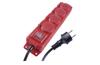 Multi-Outlet Extension 4x 2P+E Schuko 3680W 16A 250VAC, switch, 3m cable H07RN-F 3G 1,5 mm2, IP44, black-red, Emos