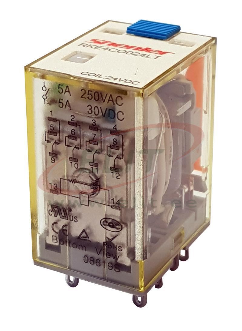 RKE4CO024LT Relay RKE, 4CO 5A 250VAC/30VDC, cv 24VDC, LED, test button ...