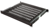 Shelf 19in, 1U D350 4points, rack D600, load 35kg, incl. polt kit, black